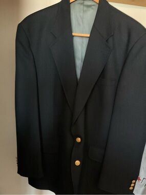 Stafford Dark Navy Sport Coat with Gold Buttons